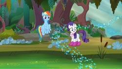 Size: 1920x1080 | Tagged: safe, screencap, rainbow dash, rarity, g4, the end in friend, boots, glitter boots, shoes