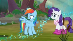 Size: 1920x1080 | Tagged: safe, screencap, rainbow dash, rarity, g4, the end in friend, boots, glitter boots, shoes