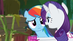 Size: 1920x1080 | Tagged: safe, screencap, rainbow dash, rarity, g4, the end in friend, boots, glitter boots, shoes