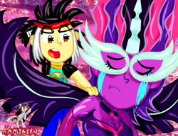 Size: 3900x3000 | Tagged: safe, artist:kamikiku, sci-twi, twilight sparkle, oc, equestria girls, g4, my little pony equestria girls: legend of everfree, crying, eyes closed, female, high res, male, midnight sparkle