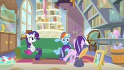 Size: 1920x1080 | Tagged: safe, screencap, rainbow dash, rarity, starlight glimmer, g4, the end in friend, boots, glitter boots, shoes, starlight's office