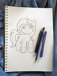 Size: 1280x1707 | Tagged: safe, artist:crystalhanleyart, trixie, pony, unicorn, g4, deviantart watermark, obtrusive watermark, sketch, smiling, solo, traditional art, watermark