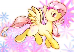 Size: 2048x1430 | Tagged: safe, artist:kurogewapony, fluttershy, pegasus, pony, g4, abstract background, blushing, cute, female, looking at you, mare, shyabetes, smiling, smiling at you, solo