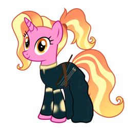 Size: 1378x1378 | Tagged: safe, artist:sunmint234, luster dawn, pony, unicorn, g4, the last problem, brave (movie), clothes, disney, disney princess, dress, eye, eyes, hair, looking at you, merida, outfit, princess, solo, spoilers for another series, tail