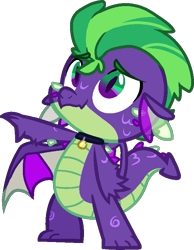 Size: 603x779 | Tagged: safe, artist:rickysocks, spike, dragon, g4, alternate design, simple background, solo, transparent background, winged spike, wings