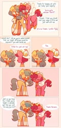 Size: 625x1300 | Tagged: safe, artist:sockiepuppetry, hitch trailblazer, pipp petals, earth pony, pegasus, pony, g5, my little pony: a new generation, :3, blushing, comic, dialogue, embarrassed, eyes closed, female, flying, harness pathfinder, hat, male, mare, necktie, pip corolla, pipp is short, rule 63, shy, speech bubble, stallion, sweat