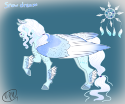Size: 4300x3600 | Tagged: safe, artist:sashakruchkinatv, oc, oc:snow dream, pegasus, pony, colored wings, feathered fetlocks, male, multicolored wings, solo, stallion, tail, tail feathers, wings