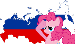 Size: 2000x1163 | Tagged: safe, artist:shitalloverhumanity, pinkie pie, earth pony, pony, g4, female, map, rainbow dash salutes, russia, salute, solo