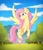 Size: 1500x1750 | Tagged: safe, artist:jaycartist, fluttershy, pegasus, pony, g4, cloud, colored hooves, cute, ear fluff, female, flying, full body, grass, hooves, mare, outdoors, pink mane, pink tail, shyabetes, signature, sky, smiling, solo, spread wings, tail, tree, unshorn fetlocks, wings