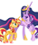 Size: 2153x2563 | Tagged: artist needed, source needed, safe, starlight glimmer, sunset shimmer, twilight sparkle, alicorn, pony, g4, the last problem, alicornified, alternate ending, alternate universe, base used, bipedal, clothes, crown, ethereal mane, eyes closed, female, folded wings, height difference, high res, hoof shoes, horn, hug, jewelry, long horn, long mane, long tail, older, older sunset, older twilight, older twilight sparkle (alicorn), physique difference, princess shoes, princess twilight 2.0, race swap, regalia, shimmercorn, shoes, simple background, slender, starlicorn, tail, tall, thin, trio, twilight sparkle (alicorn), white background, wings