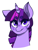 Size: 1188x1543 | Tagged: safe, artist:lmaodoofus, twilight sparkle, ambiguous race, pony, unicorn, g4, beanbrows, bust, eyebrows, eyebrows visible through hair, female, one ear down, simple background, solo, white background