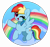 Size: 4072x3813 | Tagged: safe, artist:kittyrosie, rainbow dash, pegasus, pony, g4, backwards cutie mark, blushing, cute, dashabetes, female, mare, one eye closed, open mouth, open smile, rainbow, simple background, smiling, solo, starry eyes, tail, transparent background, wingding eyes, wings, wink