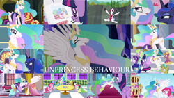 Size: 1280x722 | Tagged: safe, edit, edited screencap, editor:quoterific, screencap, applejack, citrine spark, clever musings, cloudburst, daisy, fire flicker, fire quacker, flower wishes, fluttershy, gallus, pinkie pie, princess celestia, princess luna, rainbow dash, rarity, sandbar, spike, starlight glimmer, sunset shimmer, twilight sparkle, alicorn, dragon, earth pony, griffon, pegasus, pony, unicorn, 2 4 6 greaaat, a bird in the hoof, between dark and dawn, celestial advice, equestria girls, equestria girls series, forgotten friendship, horse play, make new friends but keep discord, mmmystery on the friendship express, ponyville confidential, season 1, season 2, season 5, season 7, season 8, season 9, slice of life (episode), sparkle's seven, sweet and elite, the best night ever, applejack's hat, bag, butt, cake, cakelestia, clothes, cowboy hat, crown, cute, cutelestia, dress, eyes closed, female, food, friendship student, gala dress, hat, helmet, jewelry, male, mane seven, mane six, mare, nose in the air, open mouth, open smile, plot, regalia, saddle bag, shrunken pupils, smiling, spread wings, stallion, that pony sure does love cakes, twibutt, twilight sparkle (alicorn), twilight's castle, unicorn twilight, uvula, volumetric mouth, wall of tags, wings, zipline