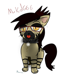Size: 1234x1598 | Tagged: safe, artist:pawker, oc, oc only, oc:mrkid666, cat, earth pony, pony, commission, crown, glasses, jewelry, male, regalia, simple background, solo, swamp cinema, tongue out, transparent background
