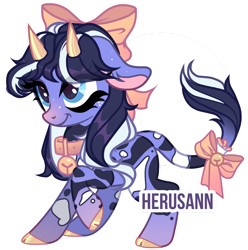 Size: 1280x1288 | Tagged: safe, artist:herusann, oc, oc only, oc:maggie, cow, cow pony, pony, base used, clothes, eyelashes, eyeshadow, female, hoof polish, makeup, mare, simple background, solo, transparent background