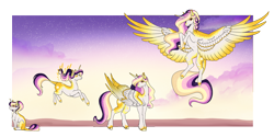 Size: 6066x3040 | Tagged: safe, artist:oneiria-fylakas, princess celestia, pony, unicorn, g4, absurd resolution, age progression, alternate design, female, filly, foal, race swap, unicorn celestia