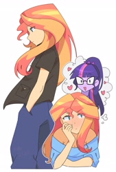 Size: 2133x3148 | Tagged: safe, artist:4phr0sd3l0s, sci-twi, sunset shimmer, twilight sparkle, equestria girls, g4, female, high res, lesbian, ship:sci-twishimmer, ship:sunsetsparkle, shipping