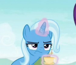 Size: 312x266 | Tagged: safe, screencap, trixie, g4, student counsel, aura, cropped, solo, trixie is not amused, unamused