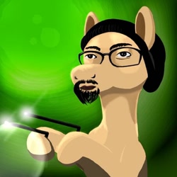 Size: 720x720 | Tagged: safe, artist:samueldavillo, pony, ed caluog, facial hair, filipino, ghostbusters, glasses, paranormal activity, philippines, ponified, spirit rod