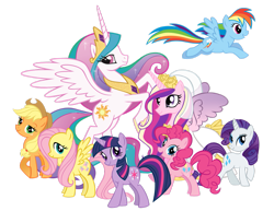Size: 1017x785 | Tagged: source needed, safe, anonymous artist, applejack, fluttershy, pinkie pie, princess cadance, rainbow dash, rarity, spike, twilight sparkle, alicorn, dragon, earth pony, pegasus, pony, unicorn, a canterlot wedding, g4, my little pony: the movie, official, season 2, applejack's hat, clothes, cowboy hat, crown, cutie mark, dress, hat, horn, jewelry, mane six, marriage, official art, regalia, simple background, spread wings, stock vector, transparent background, unicorn twilight, vector, wedding, wedding dress, wedding veil, wings