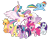 Size: 1017x785 | Tagged: source needed, safe, anonymous artist, applejack, fluttershy, pinkie pie, princess cadance, princess celestia, rainbow dash, rarity, twilight sparkle, alicorn, dragon, earth pony, pegasus, pony, unicorn, a canterlot wedding, g4, my little pony: the movie, official, season 2, applejack's hat, clothes, cowboy hat, crown, dress, female, flying, hat, horn, jewelry, looking at you, mane six, mare, marriage, open mouth, open smile, rearing, regalia, simple background, smiling, smiling at you, spread wings, stock vector, transparent background, unicorn twilight, vector, wall of tags, wedding, wedding dress, wedding veil, wings