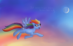 Size: 1600x1024 | Tagged: safe, artist:rainbowspine, rainbow dash, g4, flying, solo