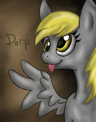 Size: 1500x1900 | Tagged: safe, artist:rainbowspine, derpy hooves, g4, solo, spread wings, tongue out, wings
