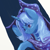 Size: 2048x2048 | Tagged: safe, artist:kovoranu, trixie, pony, unicorn, g4, cape, clothes, female, hat, high res, mare, simple background, smiling, solo, trixie's cape, trixie's hat