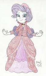 Size: 850x1400 | Tagged: safe, artist:bageloftime, merry, rarity, a hearth's warming tail, equestria girls, g4, clothes, dress, equestria girls interpretation, equestria girls-ified, gown, humanized, long dress, long skirt, scene interpretation, skirt, solo, traditional art, victorian, victorian dress, victorian rarity