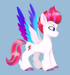 Size: 1022x1096 | Tagged: safe, artist:iron curtain, zipp storm, pegasus, pony, g5, my little pony: a new generation, feathered fetlocks, smiling, solo, spread wings, wings