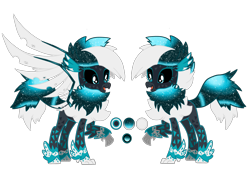 Size: 1700x1200 | Tagged: safe, artist:galeemlightseraphim, oc, oc only, classical hippogriff, hippogriff, chest fluff, duo, ethereal mane, simple background, starry mane, transparent background, wings