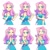Size: 2048x2048 | Tagged: safe, artist:lou_lubally, fluttershy, equestria girls, g4, blushing, butterfly hairpin, clapping, commission, cute, embarrassed, emotes, eyes closed, female, geode of fauna, happy, high res, jewelry, looking at you, magical geodes, necklace, open mouth, open smile, shocked, shyabetes, simple background, smiling, solo, thinking, waving, white background