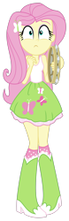 Size: 1280x4112 | Tagged: safe, artist:rupahrusyaidi, fluttershy, equestria girls, g4, my little pony equestria girls: rainbow rocks, bare shoulders, boots, clothes, fluttershy's skirt, high heel boots, musical instrument, pigeon toed, shoes, simple background, sleeveless, socks, solo, tambourine, tank top, transparent background, vector