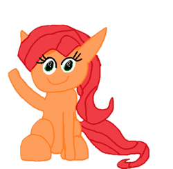 Size: 407x399 | Tagged: safe, artist:thegamerpainter, oc, oc only, oc:pizzaslice, earth pony, pony, 2022 community collab, derpibooru community collaboration, simple background, sitting, solo, transparent background
