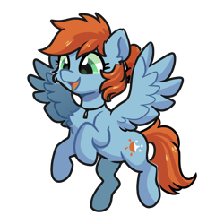 Size: 1200x1200 | Tagged: safe, artist:yaco, oc, oc only, oc:morning star, pegasus, pony, female, flying, ponytail, simple background, solo, transparent background