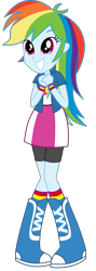 Size: 1024x2884 | Tagged: safe, artist:katequantum, edit, editor:rupahrusyaidi, rainbow dash, equestria girls, g4, 1000 hours in paint.net, boots, cute, dashabetes, pigeon toed, shoes, simple background, solo, transparent background, vector