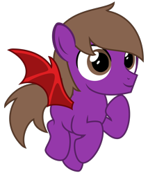 Size: 2970x3480 | Tagged: safe, artist:strategypony, oc, oc only, oc:fruity fangs, bat pony, bat pony oc, blank flank, colt, flying, foal, high res, male, red wings, simple background, transparent background, wings