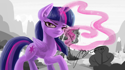 Size: 2666x1500 | Tagged: safe, artist:musical ray, twilight sparkle, alicorn, pony, g4, chicago, grand theft auto, gta iv, ponyville, solo, twilight sparkle (alicorn), twilight's castle