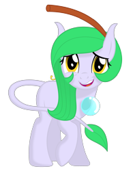 Size: 4232x5438 | Tagged: safe, artist:dtavs.exe, oc, oc only, oc:lotus blossom, 2022 community collab, derpibooru community collaboration, absurd resolution, female, forest fae, full body, looking at you, open mouth, open smile, raised hoof, show accurate, simple background, smiling, solo, standing, transparent background, wavy mouth