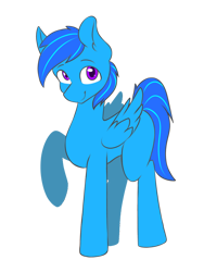 Size: 1536x2048 | Tagged: safe, artist:zeroonesunray, oc, oc only, oc:darie, pegasus, pony, 2022 community collab, derpibooru community collaboration, ear fluff, eyebrows, folded wings, full body, looking at you, pegasus oc, purple eyes, raised hoof, simple background, smiling, smiling at you, solo, standing, tail, three quarter view, transparent background, two toned mane, two toned tail, wings
