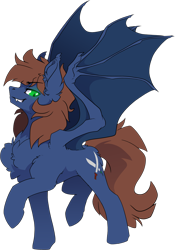 Size: 2210x3156 | Tagged: safe, alternate version, artist:arctic-fox, oc, oc only, oc:warly, bat pony, pony, 2022 community collab, derpibooru community collaboration, bat pony oc, bat wings, chest fluff, ear fluff, ear tufts, fangs, glowing, glowing eyes, high res, male, simple background, solo, stallion, transparent background, wings