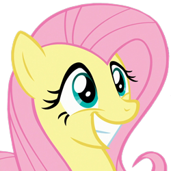 Size: 1080x1080 | Tagged: safe, edit, edited screencap, editor:twilyisbestpone, screencap, fluttershy, pegasus, pony, g4, background removed, bust, cute, female, grin, mare, pink mane, shyabetes, simple background, smiling, solo, teal eyes, transparent background