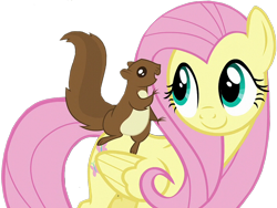 Size: 1270x954 | Tagged: safe, edit, edited screencap, editor:twilyisbestpone, screencap, fluttershy, pegasus, pony, squirrel, g4, season 5, the hooffields and mccolts, background removed, simple background, transparent background