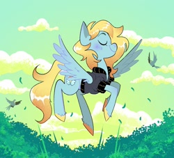 Size: 2889x2626 | Tagged: safe, artist:stevetwisp, oc, oc only, bird, pegasus, pony, clothes, high res, leaves, solo, spread wings, unshorn fetlocks, wings