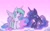 Size: 2048x1288 | Tagged: safe, artist:ikirunosindo, princess celestia, princess luna, alicorn, pony, g4, cloud, duo, duo female, female, horn, looking up, palindrome get, royal sisters, siblings, sisters, spread wings, standing, wings