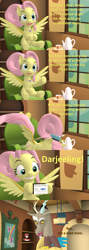 Size: 1920x5400 | Tagged: source needed, safe, artist:red4567, discord, fluttershy, draconequus, pegasus, pony, g4, 3d, comic, cup, female, food, jewelry, male, mare, necklace, older, older fluttershy, phineas and ferb, source filmmaker, spread wings, tea, teacup, teapot, wide eyes, wings, youtube link