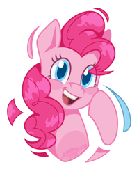 Size: 800x1000 | Tagged: safe, artist:imaplatypus, pinkie pie, earth pony, pony, g4, bust, colored pupils, cute, diapinkes, female, looking at you, mare, open mouth, open smile, portrait, simple background, smiling, solo, white background
