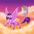 Size: 2048x2048 | Tagged: safe, artist:sketchytsh, spike, twilight sparkle, alicorn, dragon, pony, g4, cloud, cloven hooves, curved horn, duo, flying, happy, high res, horn, leonine tail, looking back, smiling, spread wings, tail, twilight sparkle (alicorn), winged spike, wings