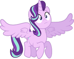 Size: 1521x1203 | Tagged: safe, artist:stellardusk, starlight glimmer, alicorn, pony, g4, alicornified, cute, female, flying, glimmerbetes, large wings, looking at you, mare, race swap, simple background, solo, staring into your soul, starlicorn, transparent background, wings