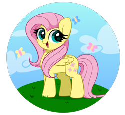Size: 4662x4306 | Tagged: safe, artist:kittyrosie, fluttershy, butterfly, pegasus, pony, g4, blushing, cute, kittyrosie is trying to murder us, open mouth, redraw, shyabetes, simple background, solo, starry eyes, transparent background, wingding eyes